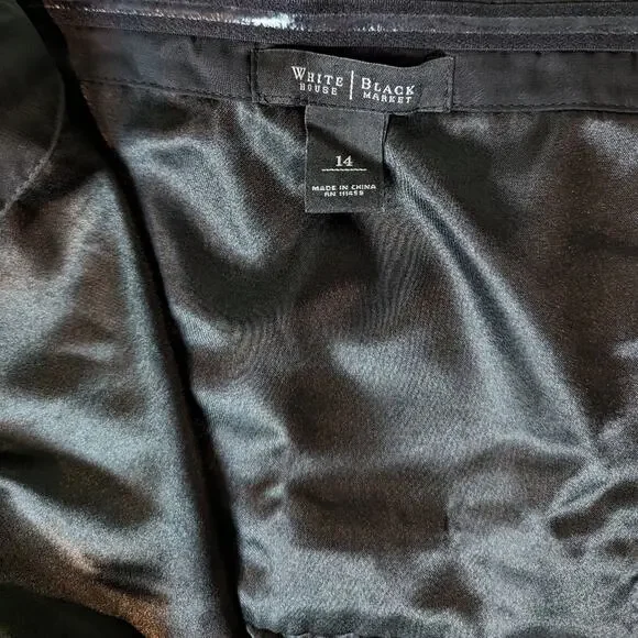 White House Black Market Strapless Ruffle Chiffon Lined Knee Length Dress 14 - Picture 5 of 6